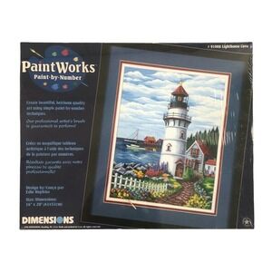 Paintworks Paint by Number #91008 Lighthouse Cove by Edie Hopkins 16x20 New/ NIB